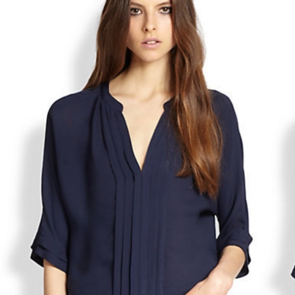 Joie Navy 100% Silk Blouse for Women